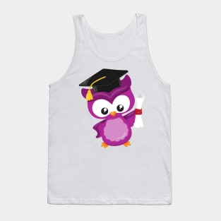 Cute Owl, Baby Owl, Little Owl, Graduation Owl Tank Top